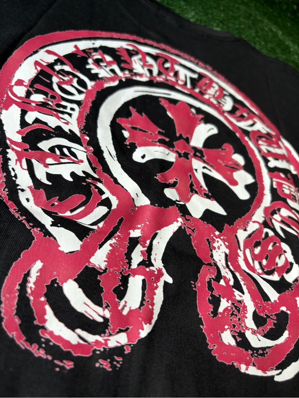 Black Short-Sleeve Men's Graphic Tee with Pink Accent - Picture 3 of 6